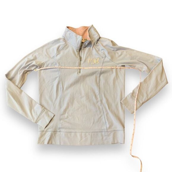 PINK Victoria's Secret Light Lavender Neon Cheetah Collar 1/2 Zip Sweatshirt M - Picture 10 of 11